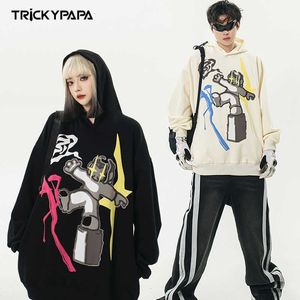 TKPA Hip Hop China-Chic drôle Graffiti moussant imprimé sweat à capuche pour hommes et femmes Hiphop Couple haut décontracté