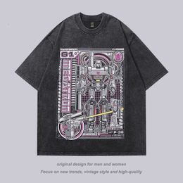 TKPA2024 Lente/Zomer Nieuw T-shirt met korte mouwen voor mannen en vrouwen Amerikaanse gedrukte Vibe Lazy Casual Half