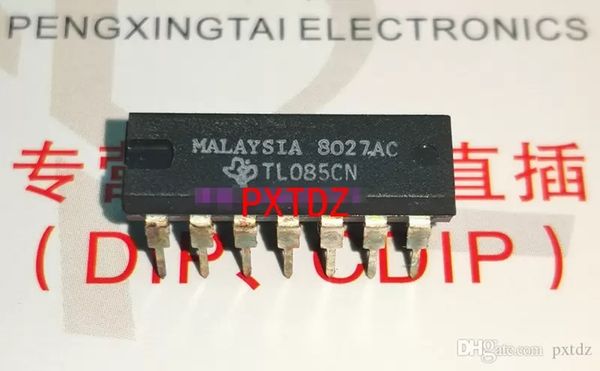 TL085CN. PDIP14, Componentes electrónicos QUAD OP-AMP Circuitos integrados IC, Paquete de plástico dual en línea de 14 pines, Amplificador operacional TL085, chips de 4 canales