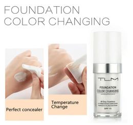 TLM 30ml Couleur à changement de fond de teint liquide OilControl Cream Hydratment Hydrating Makeup Foundation Base BB TSLM16792687