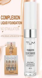 TLM 30ml Magic Color Smanding Liquid Foundation OilControl Face Couvercle Couvercle de maquillage durable du teint de maquillage de la peau TSLM19715978