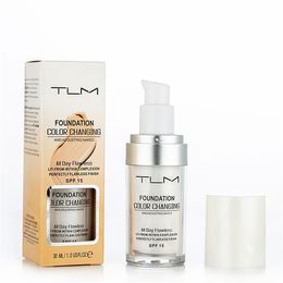 TLM Flawless Color Changing Foundation 30ml Liquid Base Makeup Cambio en el tono de su piel simplemente mezclando DHL gratis 60pcs
