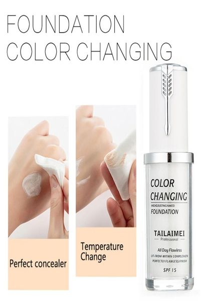 TLM Foundation 40 ml Couleur à changement liquide Base de base Cosmetics Primer Tempemer Cream Cream Corveau Couverture 6600792
