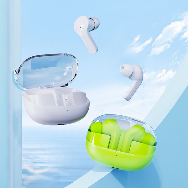 Écouteurs sans fil TM30 Bluetooth 5.3 TWS Écouteurs stéréo Réduction du bruit de bruit de jeu Casque dans l'oreille avec boîtier de charge transparent