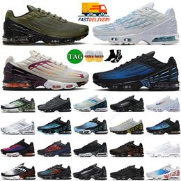 TN 3 Sports Running Chaussures TN Plus III hommes Femmes Designer TNS Sneakers Classic Triple Black Blanc Olive Court Purple Obsidian Tuned 3S TNPLUS TRACLERS BIG TAILLE 46