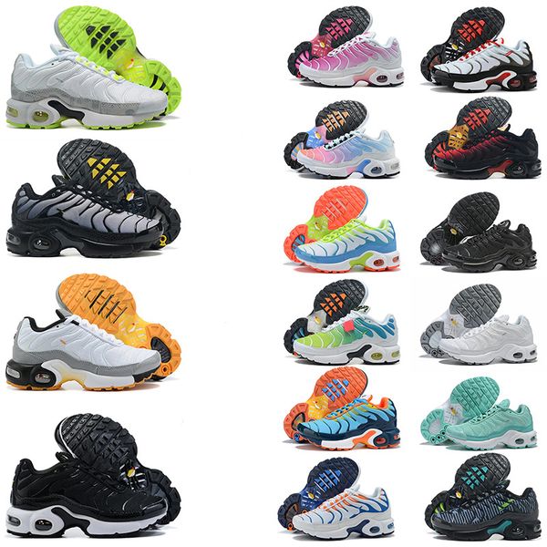 tn enfant nuevos zapatos para niños de moda tn plus zapatos para correr negro azul verde blanco amarillo triple negro niños y niñas zapatos para niños pequeños OG zapatillas de deporte para niños