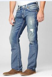 Tn Men's Jeans Fashion-Straight-Legal Pants 18SS Nuevo verdadero hombre elástico Robin Rock Revival Crystal Studs Diseñador de mezclilla Santinos s