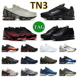 TN plus 3 chaussures de course TNS TN3 Taille 12 Triple Black Cuir Os Spray peint Radiant Red Tiger Olive Royal Halloween Trainers Neon Sneakers Mens Femmes Jogging 36-46