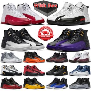 With box jumpman 12 basketball shoes men 12s Cherry Field Purple Playoffs Royalty Black Red Taxi Stealth Brilliant Orange mens trainers sports sneakers
