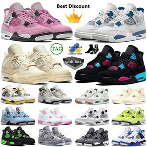 nike air jordan 4 j4 retro jump man 4 jordams 4 jordab 4 jordan4s 2024 Top with Box basket shoes Thunder Sail Black Cat Men 's Training shoes Sporting shoes 【code ：L】