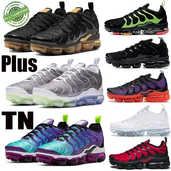 Tn Plus Zapatillas de running Hombre Mujer Zapatillas deportivas Triple Black All White Off Metallic Gold Blue Sneakers