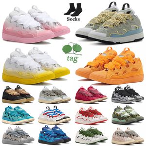 Lanvins curb sneakers Zapatos Mujeres Hombres Luxury lavins designer shoes lavinas Nappa calfskin lavin platform rubber sole casual trainers