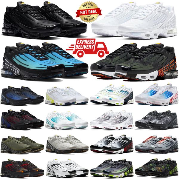 tn Plus Tuned 3 tns tnplus chaussures de course pour hommes chaussures tn3 triple blanc noir cuir rouge Unity Olive Green Mens Trainers Sneakers