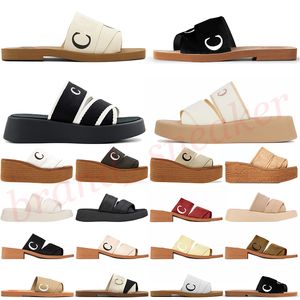 Chloe Chloeslide Luxury Sandals Famous Designer Women Slippers Woody Flat Mules Slides Platform Cloud Soft Linen High Heel Sandale【code ：L】Espadrille Wedge Sliders