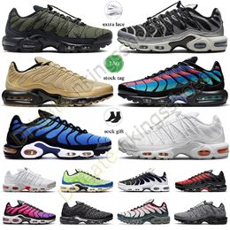 TN Chaussures de course pour hommes Femmes TNS Berlin Unity Sports Big Taille 12 Triple Triple Black blanc Réflexion France Tnplus Hyper Blue Designer OG Sneakers 36-46