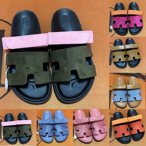 Chipre Sandalias de diseñador para mujer Estilo vintage Sandale Cuero Gamuza Negro Marrón Rosa Pisos Mocasines de verano Zapatillas Zapatos de mujer Tamaño 35-42 Diapositivas Dhgates