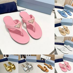 pradashoes Chanclas Zapatillas para mujer Damas Panda Rosa Negro Blanco Cuero Pisos Tacones Sandalias Diseñador de moda de lujo Sliders Tangas Sandalia Zapatos de playa