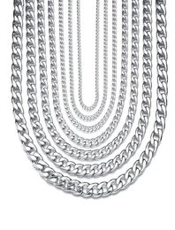 TN0022 55 cm 316L Acero de titanio Collares de cadena de estilo clásico para hombres Mujeres Joyería de moda Color oro blanco Diferentes tamaños 2304533