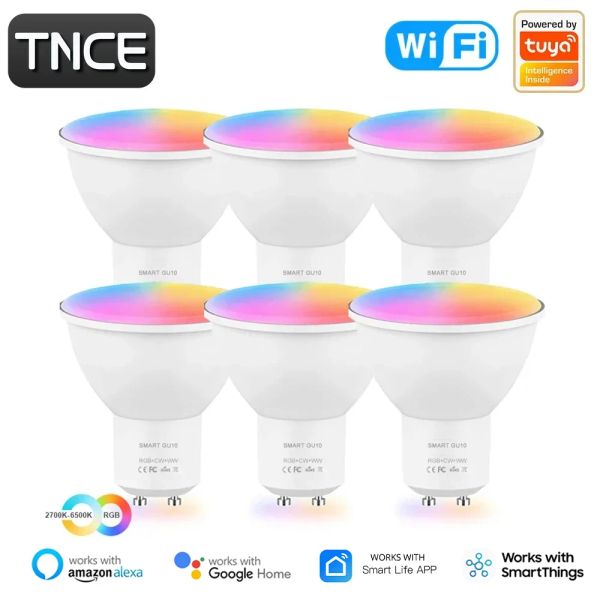 TNCE TUYA GU10 BALBES LED WIFI, RVB C + W White Bluetooth Dimtooth Dimmable, Smart Life App Control Bulb, Voice Alexa / Google Home