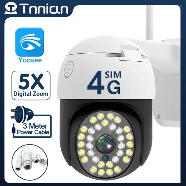 Tnnian 5MP 4G carte SIM PTZ caméra de Surveillance 15X Zoom numérique suivi automatique couleur Vision nocturne CCTV IP Yoosee