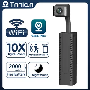 TNNIAN 5MP WIFI MINI CAMERA ingebouwde 2000 mAh batterijbeweging Detectie 1080P Beveiliging CCTV Surveillance IP V380 Pro