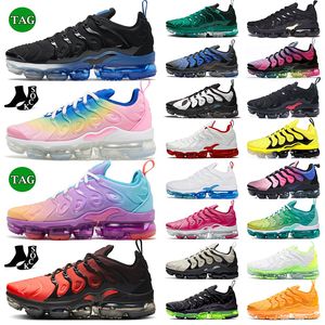 TNS MENS FEMMES CUSHION TN Plus chaussures de course Big Size 13 Fly Triple Triple Black Blanc Red Tennis Ball Crimson Gradient Tuned Jogging Sports Sneakers 36-47