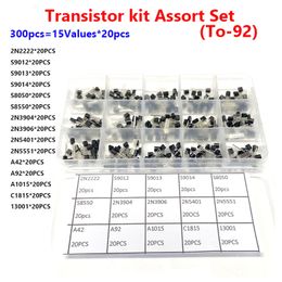 TO-92 TRANSISTOR KIT ASSORTIMENT BOX 2222 5551 C945 13001 8050 8550 A42 A92 PNP / NPN Transistors Set Electronics Kit