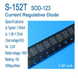 Constante stroomdiode, stroomregelaardiode, CRD, S-152T, SOD-123,IP1.5MA toegepast op sensoren, instrumentatie