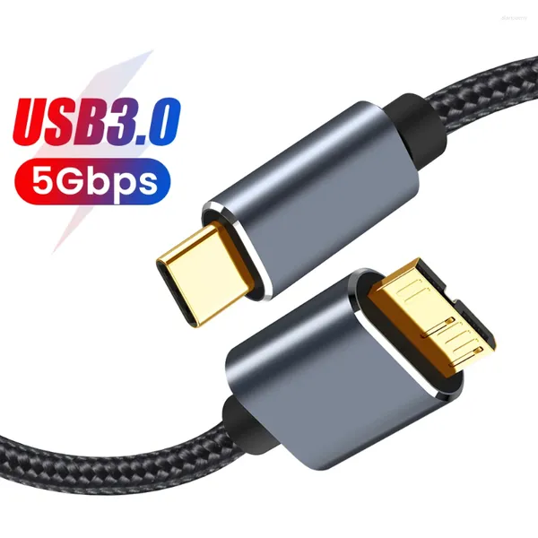 Câble Micro B USB 3.0 Type 5Gbps, adaptateur de connecteur de données pour disque dur, Smartphone, chargeur PC, cordon de disque d'appareil photo