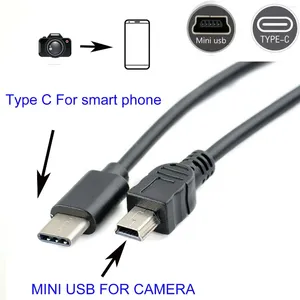 Câble OTG vers Mini Usb, pour Canon EOS 100D 80D 70D 5D2 5D 50D 30D 300D, appareil photo, téléphone, modification d'image et vidéo