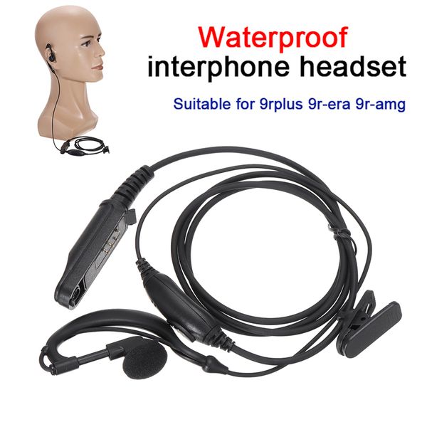 Para probar dwaterproof agua ptt mic auricular tubo acústico encubierto auricular en la oreja para baofeng UV-9R plus BF-A58 walkie talkie
