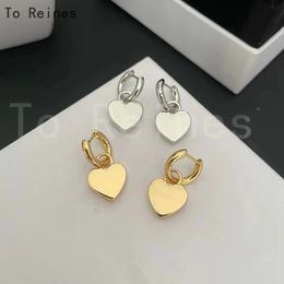 To Reines – boucles d'oreilles en métal pour femmes, tendance coréenne, élégantes, minimalistes, lisses, amour, bijoux de fête, cadeau de Couple, 240311