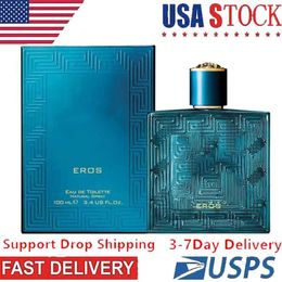 Livraison gratuite aux États-Unis en 3-7 jours Parfum Eros 100 ml Original L: 1 Déodorant durable pour hommes Parfums en spray Déodorant pour hommes 23