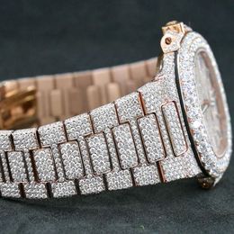 TOAE VVS Moissanite Baguette Diamond y Icedout y handgemaakt antiek horloge