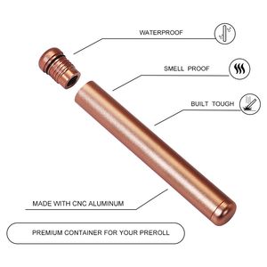 Tabak Aluminium Doob Tube Stash Jar Container Metalen Kruid Sigaret Bunker Pil Opslag 110MM Met Rolling Cone Houder Dab Wax Medicine Box Cases