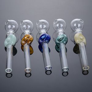 Porte-cigarette de tabac Tube droit Pipes à fumer Différentes couleurs Pipe à main Brûleur à mazout en verre Pyrex En stock SW45 Embouts de filtre pour herbes sèches