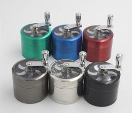 Tobacco Grinder 56 mm 4Layers Zicn Alloy Hand Crank Tobacco Grinders Grinders en métal pour les herbes Herbal Grinders pour le tabac DHL 6332514