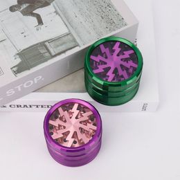 Tobacco Smoking Herb Grinders 4 parts Aluminium Alloy material dia 63mm Straight waist eight teeth have 5 colors With Clear Top Window Lighting Grinder