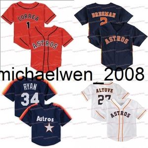 Maillot Alex Bregman Astros pour tout-petits Jose Altuve Yordan Carlos Correa Yuli Gurriel Michael Brantley Zack Greinke Craig Biggio Yordan