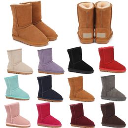 Toddler Australie Classic Mini Bottes Enfants uggly Snow Girls Boot Enfants Garçons Court II Hiver Chaud Chaussures Furry Booties Jeunesse Wggs Chestnut Gris Rouge Ta M9Ht #