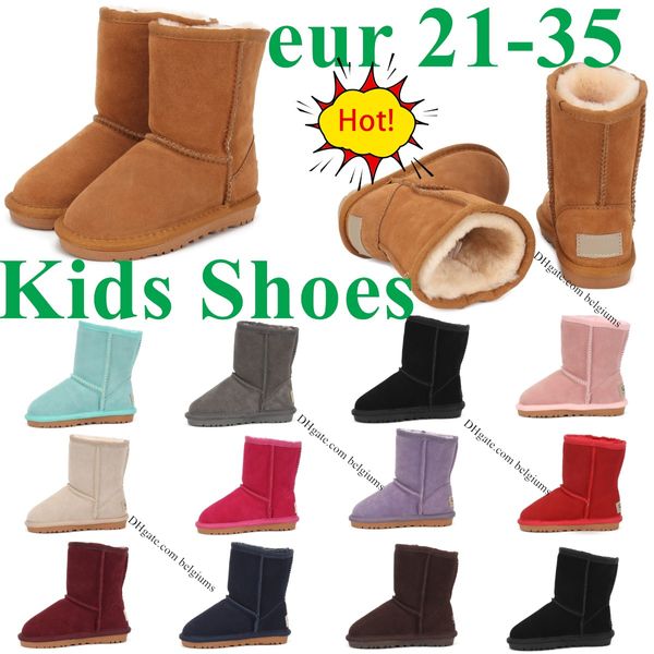 Toddler Australie Classic Mini Bottes Enfants uggly Snow Girls Boot Enfants Garçons Court II Hiver Chaud Chaussures Furry Booties Jeunesse Wggs Chestnut Gris Rouge Ta d2U2 #