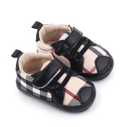 Toddler Baby Boys Casual Shoes Antislip Soft Bottom Plaid Canvas Baby Sneakers Prewalker 0-18M