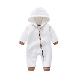 Peuter Baby Boys Jumpsuits Kids Rompert Kinderkleding Herfstkleding Sets 0-2 jaar Voeg Veet toe om een warm kruipend pak te houden