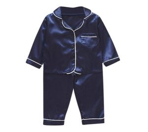 Ropa de dormir cómoda para niños pequeños, Tops lisos de manga larga para primavera y otoño, pantalones, pijamas para niños, ropa de dormir cómoda 307z5168288