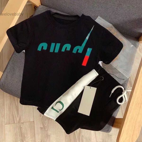Toddler Baby Clothes Kid Set Kids Designer Set 1-15 Ages Girl Boy T-shirt Summer Shorts Sleeve With Letters Tags Classic Black White
