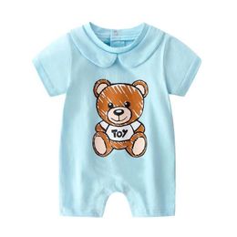 Peuter Baby Girl Boy -kleding Rompert Pyjama Cartoon Katoen Korte Mouw Infant Jumpsuit Bodysuit voor pasgeborene