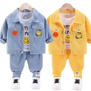 Peuter Baby Girl Deset Spring Autumn Corduroy Cartoon Clothing Sets Boys Hoodies Jacket and Pants Kids Pak 0-5y L2405