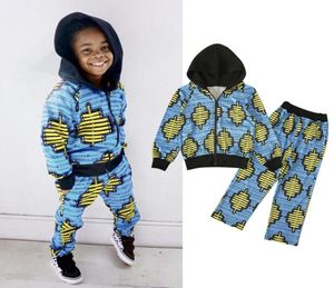 Peuter babymeisje herfst Afrikaanse bohemien stijl rits top broek 2-delig kinderen039s dragen voor 27 kinderen3228993