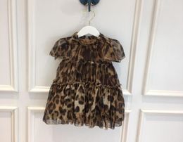 Robe léopard pour petites filles, vêtements pour enfants, imprimés, manches courtes, tenue d'été, 4790069