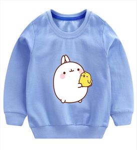 Toddler Baby Hoodie Girls Fashion Swetshirts Kids Boys Boys Long Manche Cartoon Enfants Molang et Piupiu mignon T-shirt Outerwear6885463